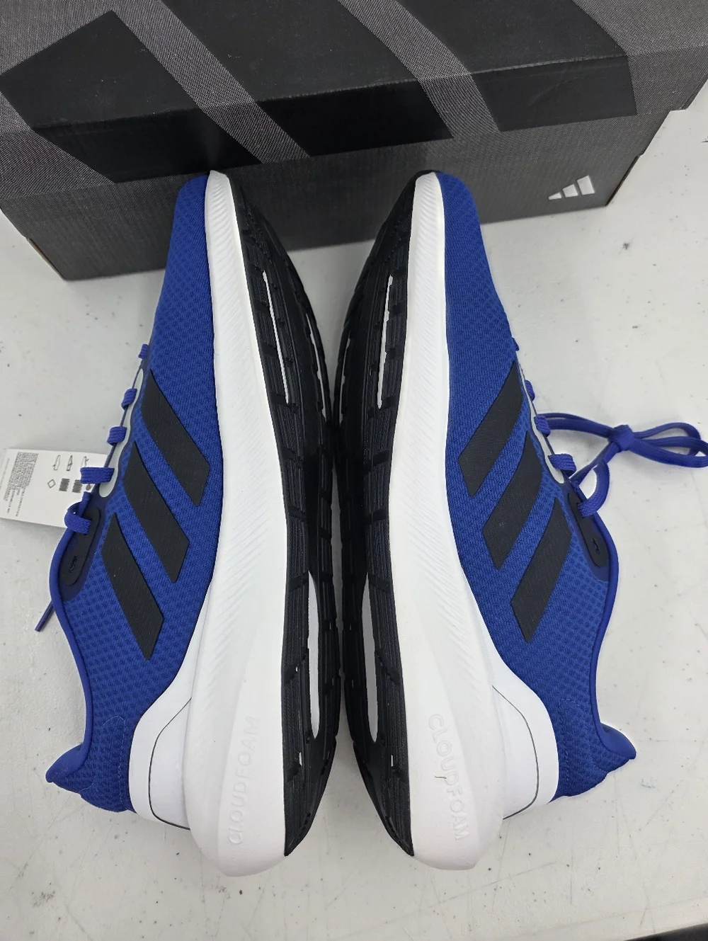 New Adidas Runfalcon 3.0 Cloudfoam Blue Black Running Shoes Mens Size 10 HP7549.